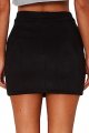 Women's Sexy High Waist Tie Skinny Faux Suede White Slit Skinny Mini Skirt